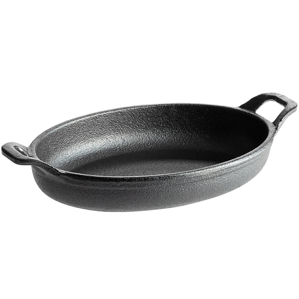 Valor 9 oz. Pre-Seasoned Mini Cast Iron Oval Casserole Dish