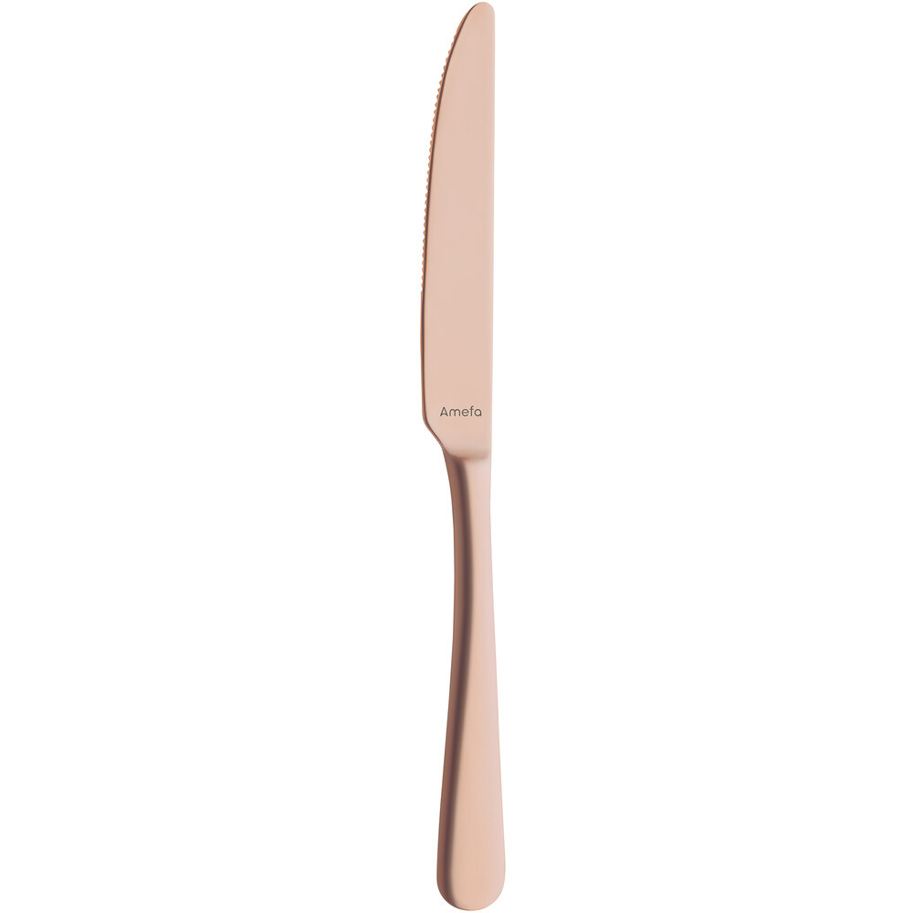 Amefa 1410AEB000305 Austin Copper 9 1/4" 18/0 Stainless Steel Heavy Weight Table Knife - 12/Case