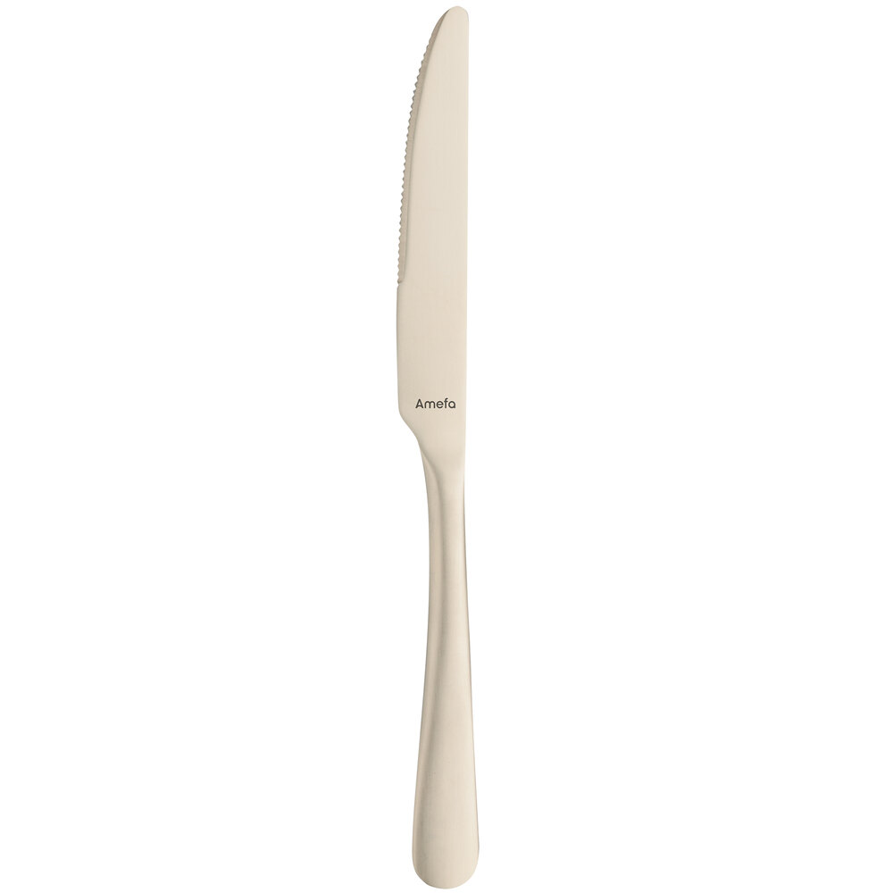 Amefa 1410AVB000335 Austin Champagne 8 3/8" 18/0 Stainless Steel Heavy Weight Dessert Knife - 12/Case