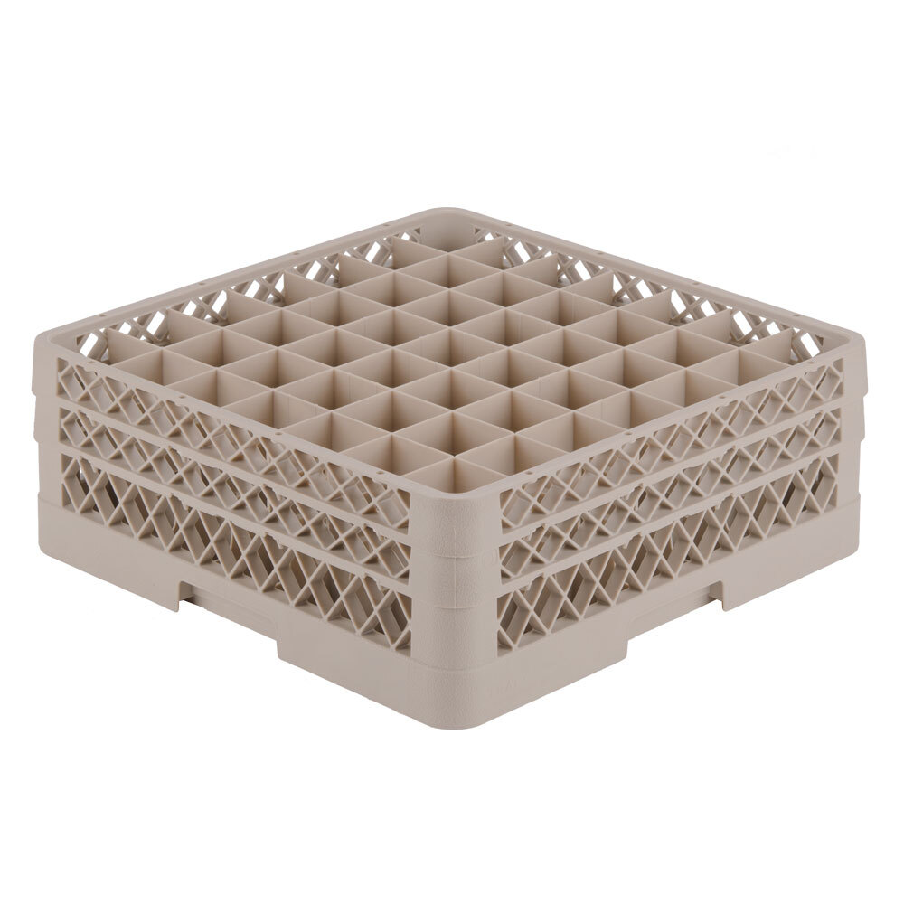 Vollrath TR9EE Traex® Full-Size Beige 49-Compartment 6 3/8" Glass Rack