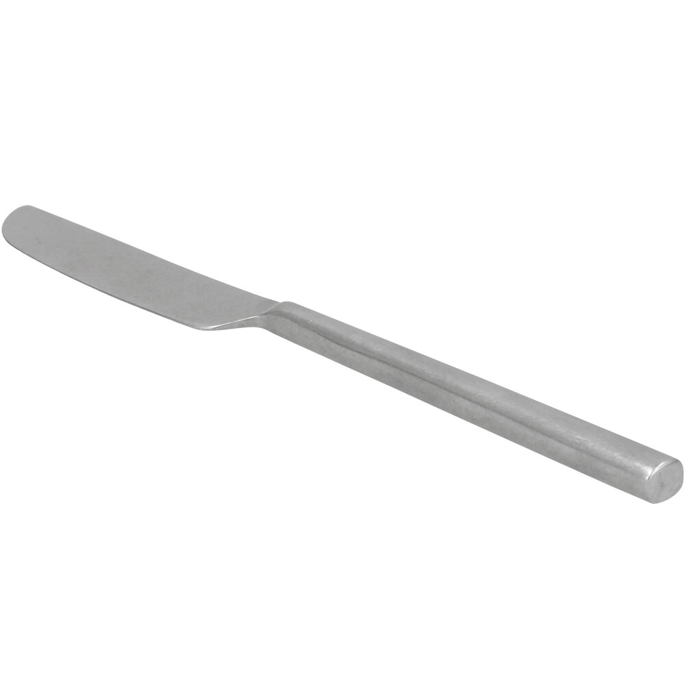 Walco Erik from Steelite International WL12451FST 9 3/8" 18/10 Fieldstone Finish Stainless Steel Extra Heavy Weight Table Knife - 12/Case