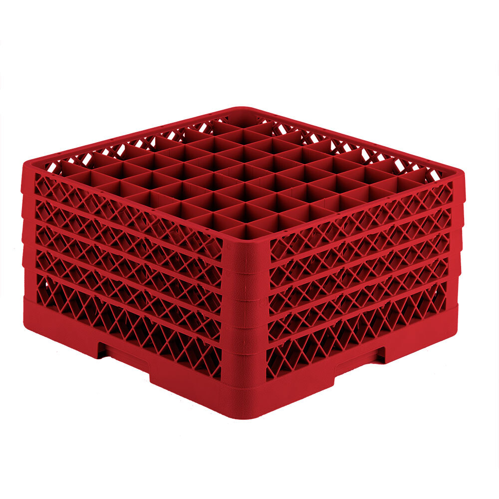 Vollrath TR9EEEE Traex® Full-Size Red 49-Compartment 9 7/16" Glass Rack