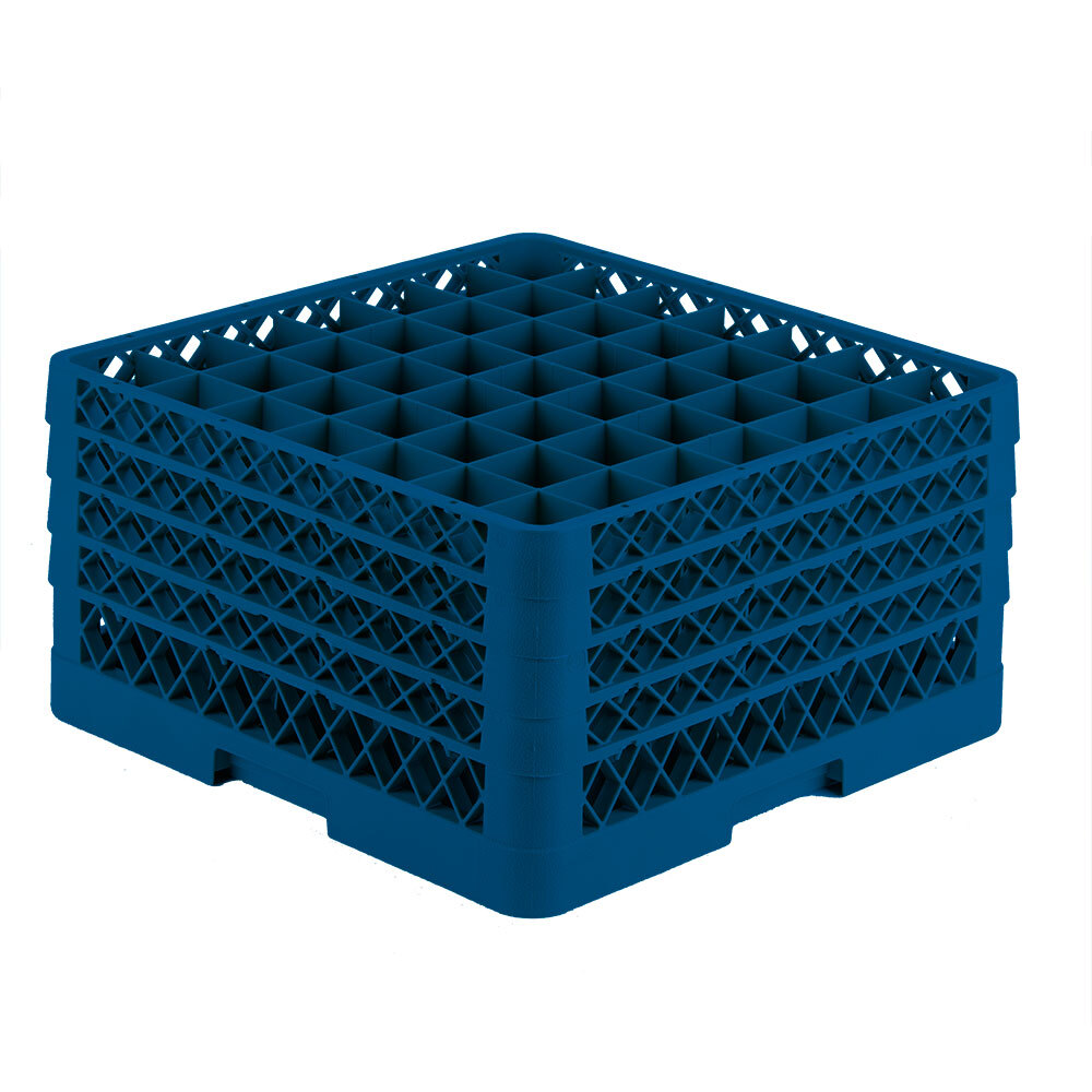 Vollrath TR9EEEE Traex® Full-Size Royal Blue 49-Compartment 9 7/16" Glass Rack