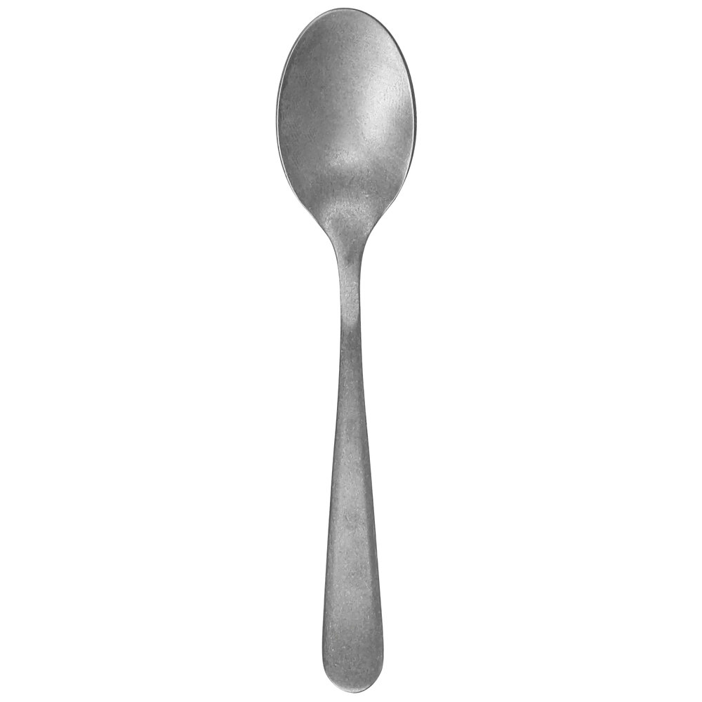 Walco Star from Steelite International WL0829FST 4 5/16" 18/10 Stainless Steel Extra Heavy Weight Demitasse Spoon with Fieldstone Finish - 12/Case