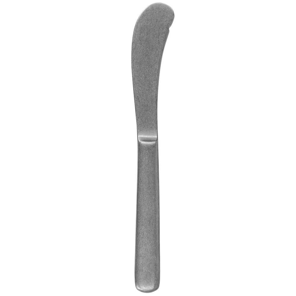 Walco Star from Steelite International WL0810FST 6 11/16" 18/10 Stainless Steel Extra Heavy Weight Butter Spreader with Fieldstone Finish - 12/Case