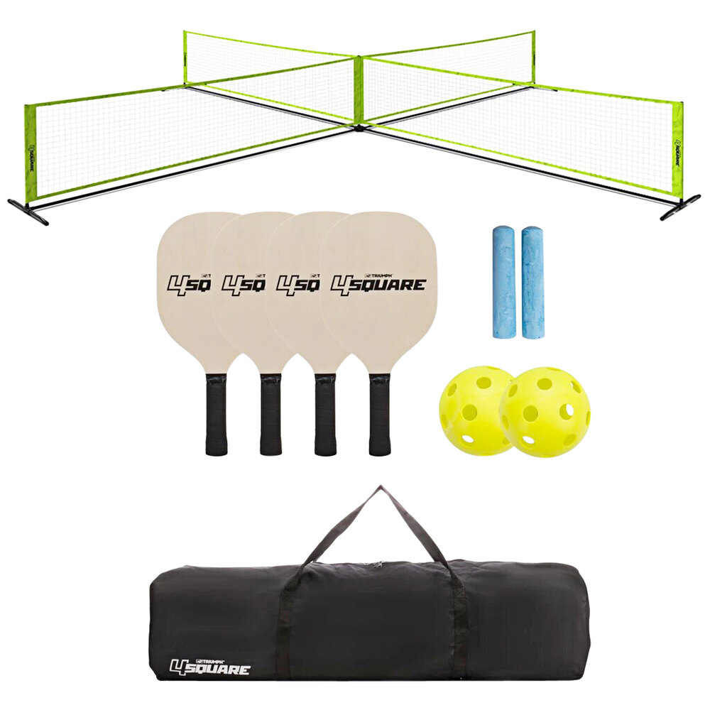Triumph 35-7480-3 4-Player / 4-Square Pickleball Set With Carrying Bag
