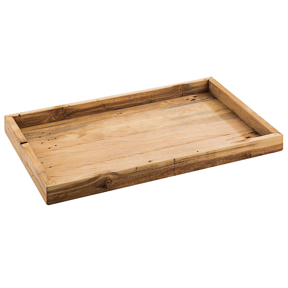 Cal-Mil 1367-12-99 Madera Rustic Pine 19 3/4" x 11 3/4" x 1 1/4" Serving Tray