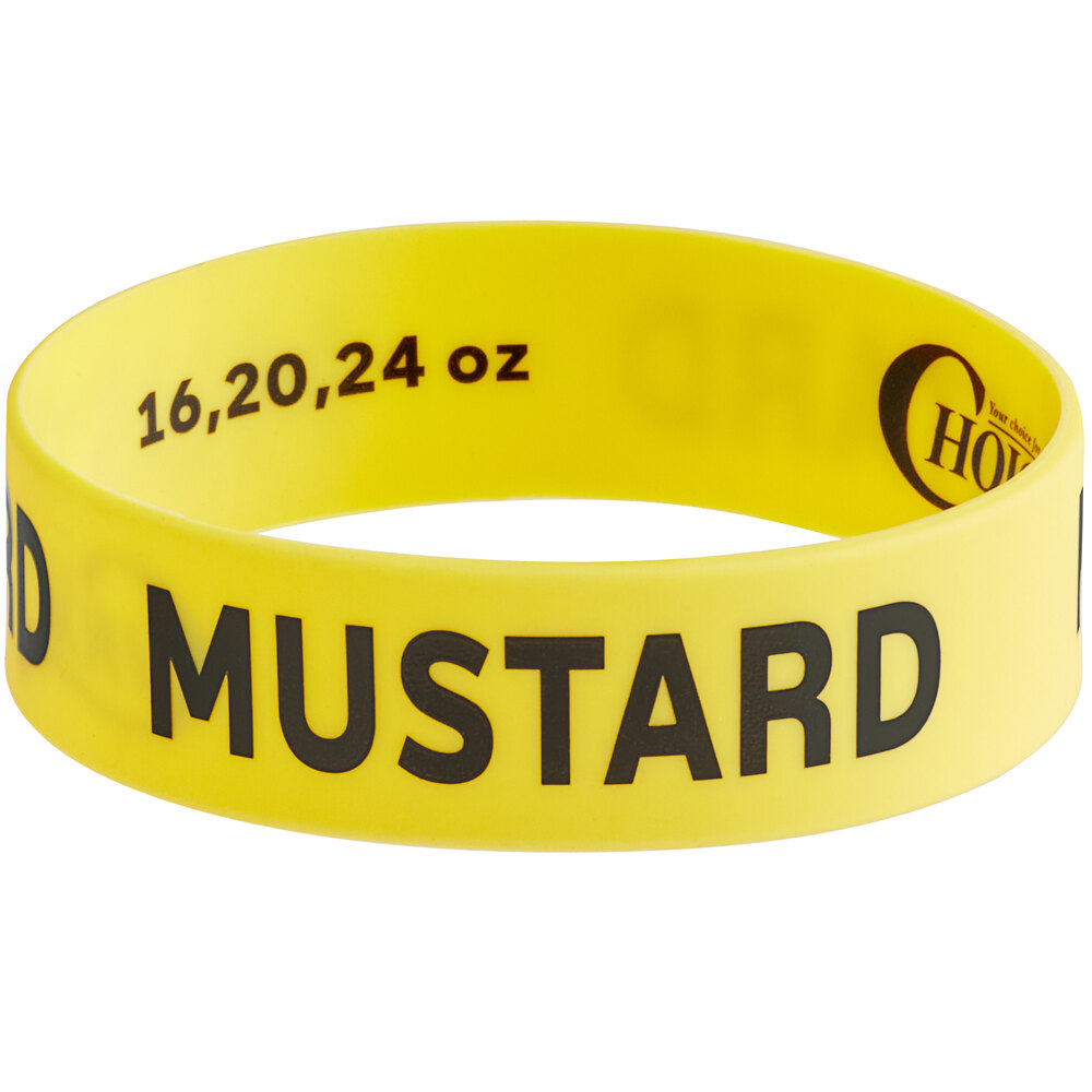 Choice "Mustard" Silicone Squeeze Bottle Label Band for 16, 20, and 24 oz. Standard & Wide Mouth Bottles