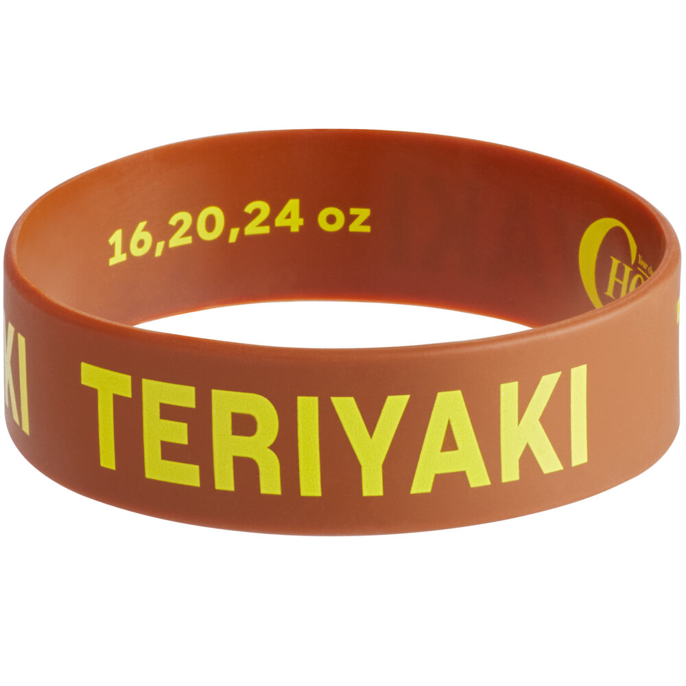 Choice "Teriyaki" Silicone Squeeze Bottle Label Band for 16, 20, and 24 oz. Standard & Wide Mouth Bottles