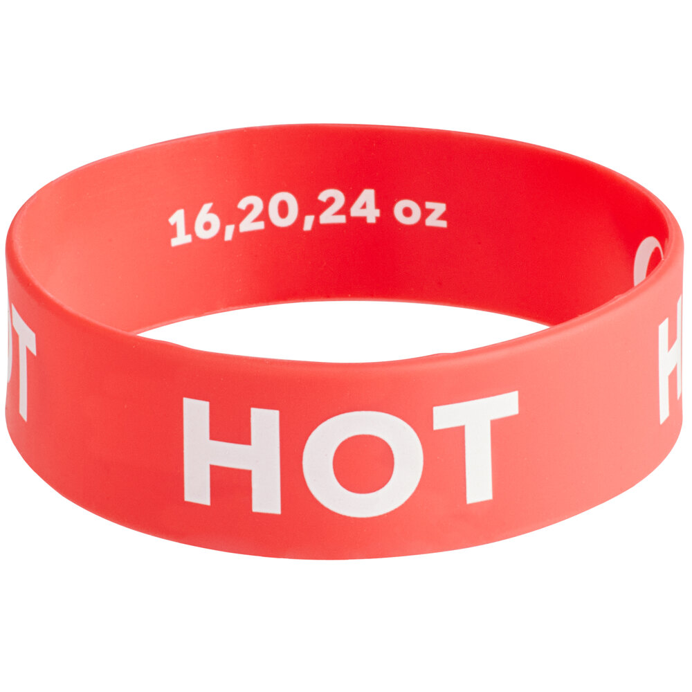 Choice "Hot" Silicone Squeeze Bottle Label Band for 16, 20, and 24 oz. Standard & Wide Mouth Bottles