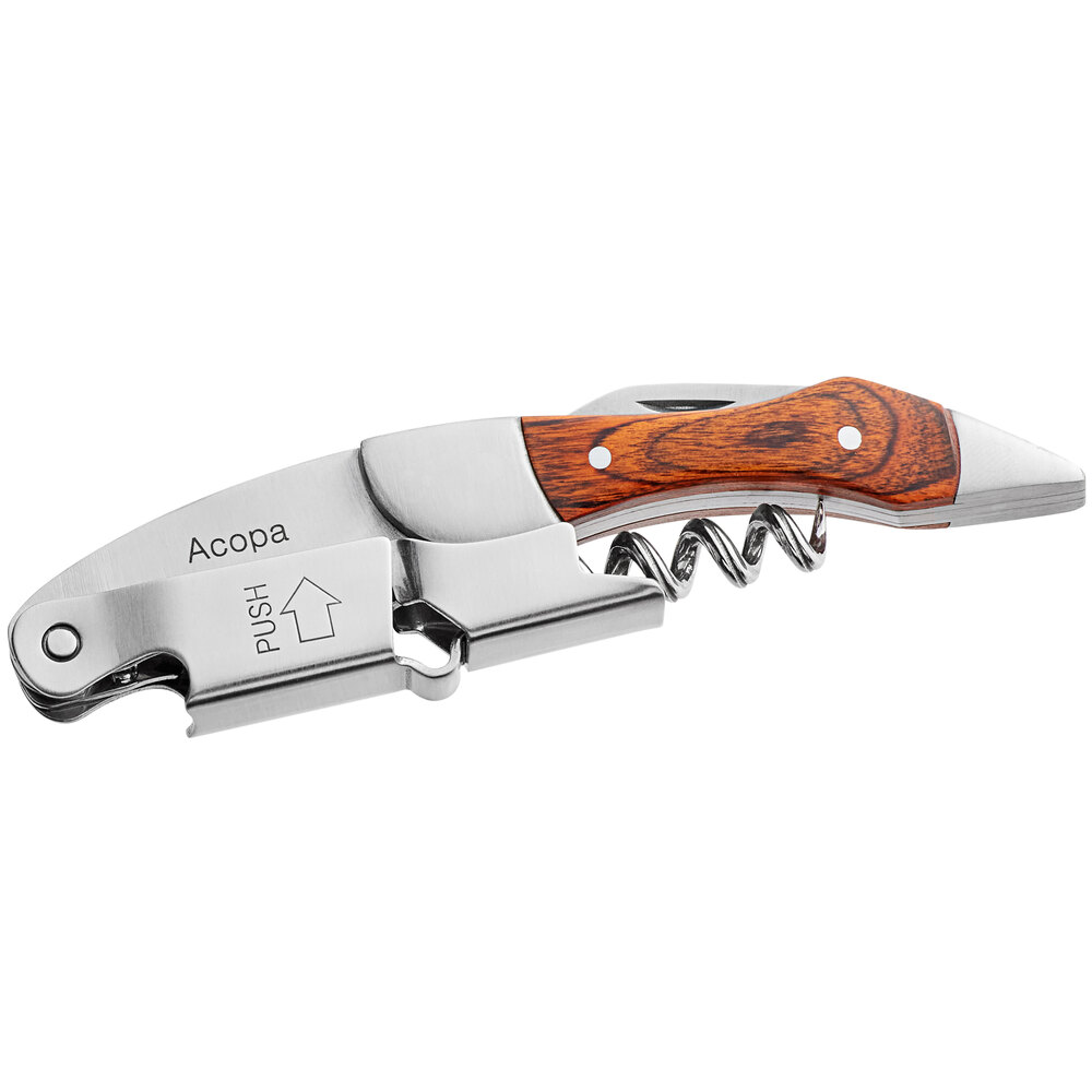 Acopa Flex Waiter's Corkscrew with Mahogany Handle