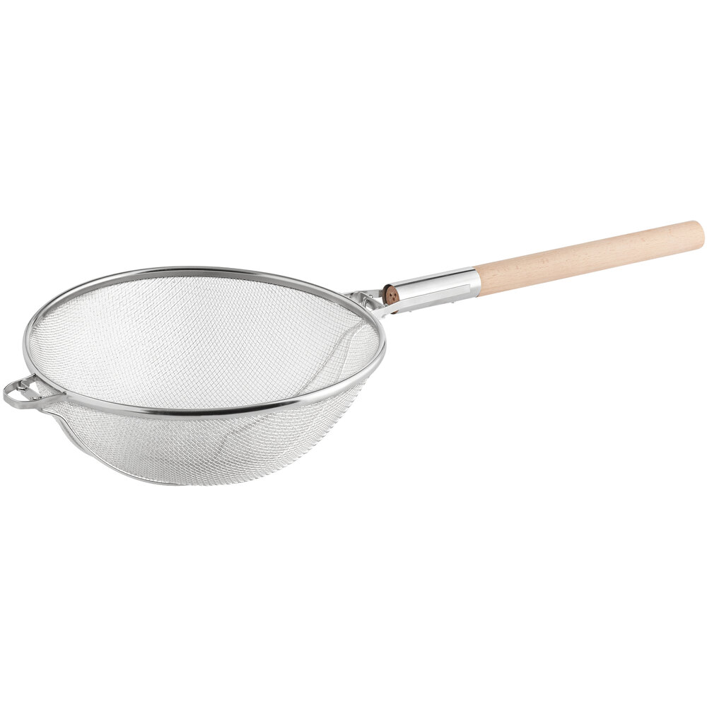 Choice 13 3/4" Reinforced Heavy-Duty Stainless Steel Strainer