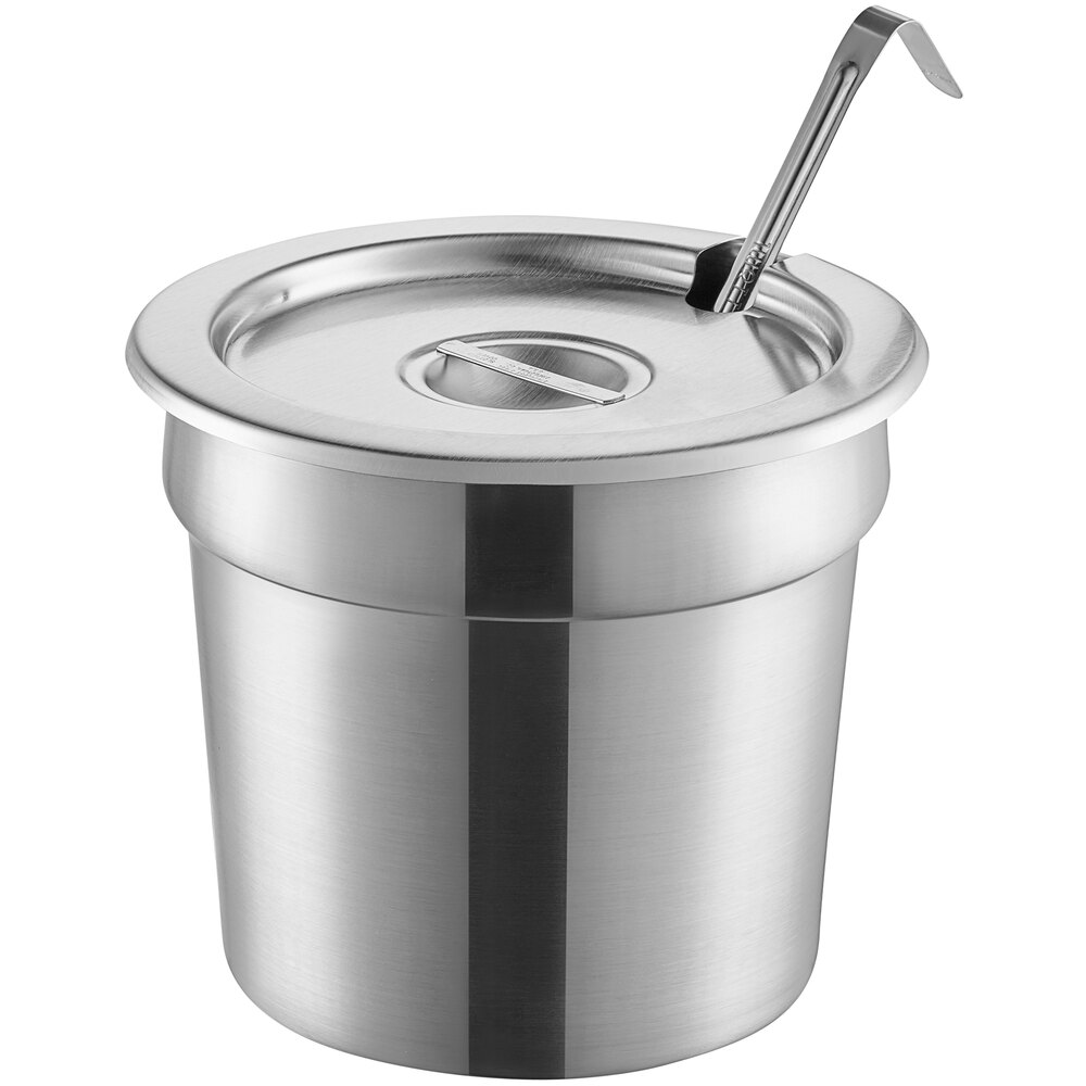 Vollrath 7.25 Qt. Stainless Steel Inset Kit with Cover and 4 oz. Ladle