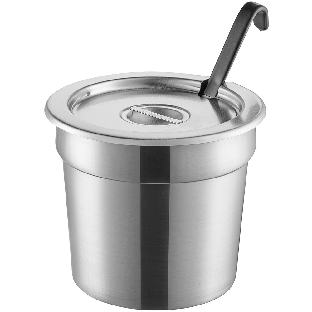 Vollrath 7.25 Qt. Stainless Steel Inset Kit with Cover and Jacob's Pride® 4 oz. Ladle