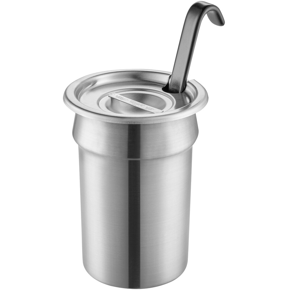 Vollrath 2.5 Qt. Stainless Steel Inset Kit with Cover and Jacob's Pride® 2 oz. Ladle