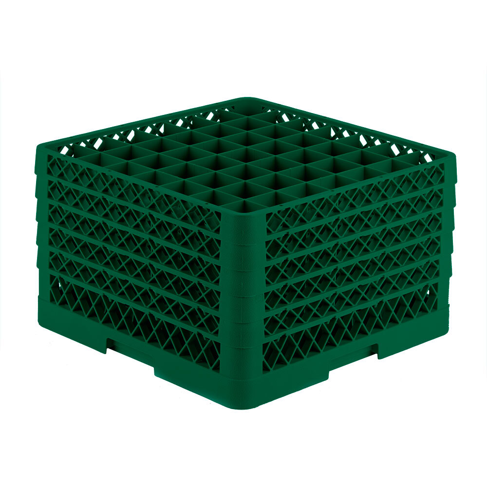Vollrath TR9EEEEE Traex® Full-Size Green 49-Compartment 11" Glass Rack