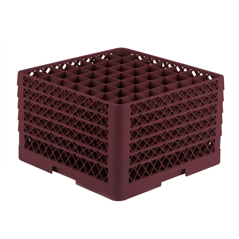 Vollrath TR9EEEEE Traex® Full-Size Burgundy 49-Compartment 11" Glass Rack