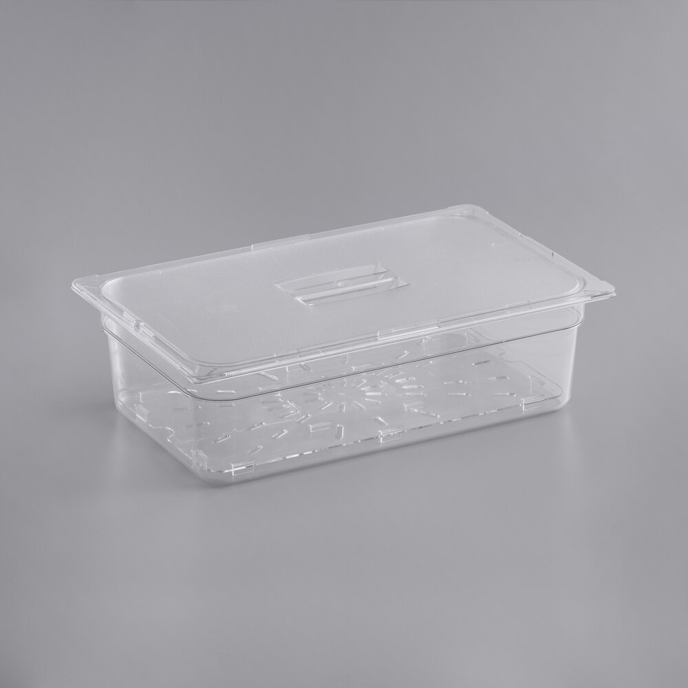 Vigor Full Size 6" Deep Clear Food Pan with Drain Tray and Lid