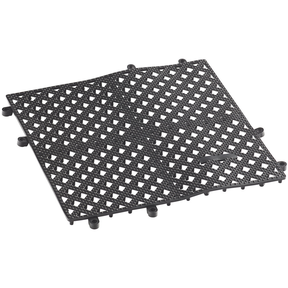 Tablecraft 12" x 12" Black Interlocking Bar Mat BM1212