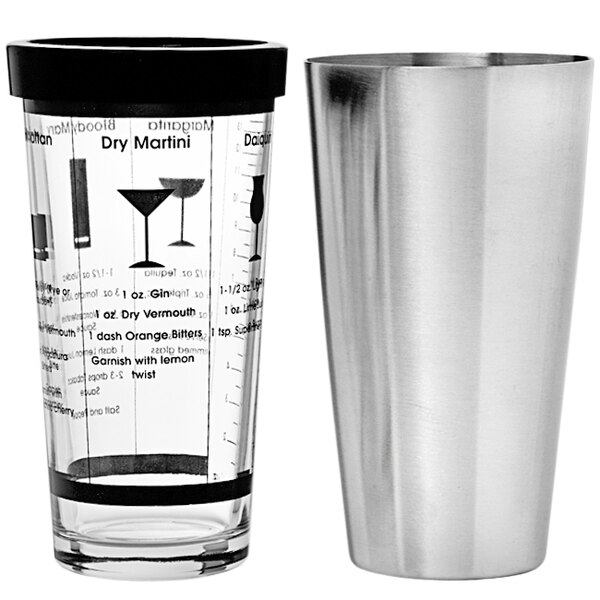 Franmara 2-Piece Boston Cocktail Shaker with Printed Recipe Glass 8150 BXR