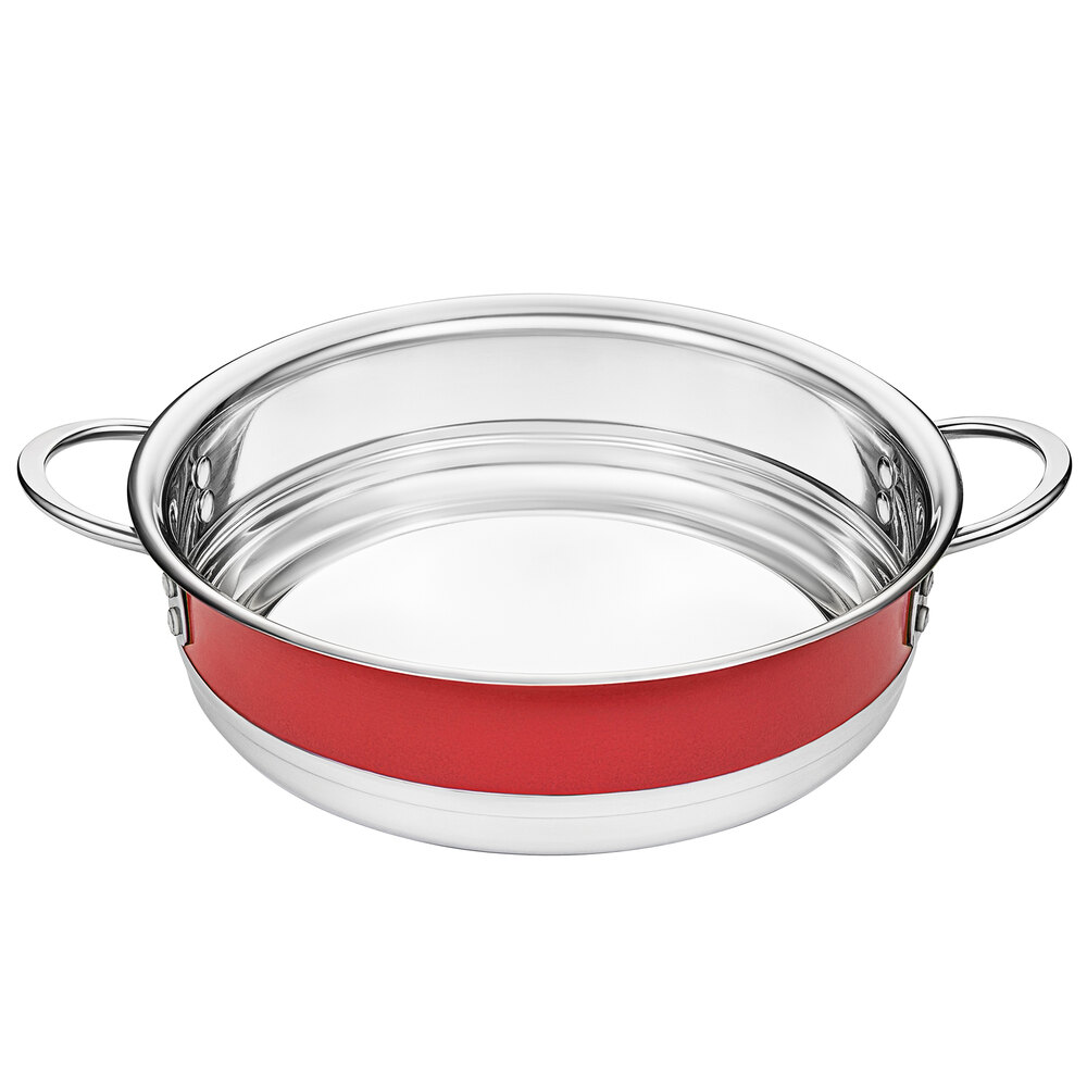 Bon Chef Country French X 11 3/16" Red Stainless Steel Bottomless Pot - 72001-BL-R