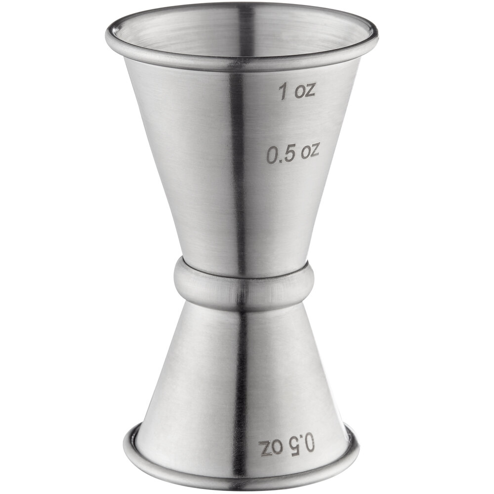 Tablecraft 0.5 oz. & 1 oz. Stainless Steel Japanese Jigger JJ1202