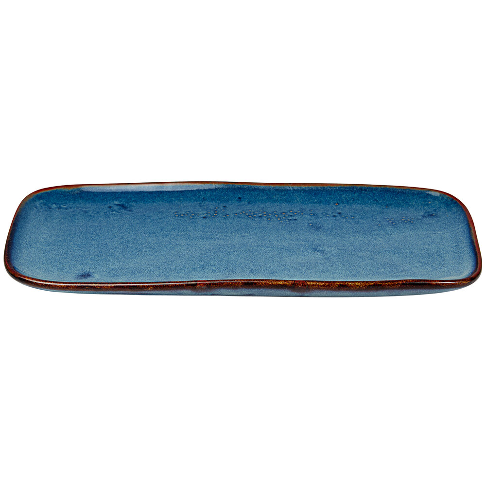 Bon Chef Tavola Marea 12" x 5 3/4" Rectangular Porcelain Platter - 12/Case