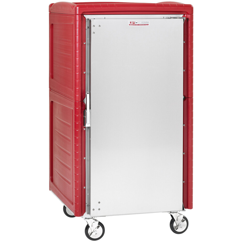 Metro C5 4 Series C548N-SL 5/6 Size Insulated Non-Powered Transport Cabinet with Lip Load Slides - Red