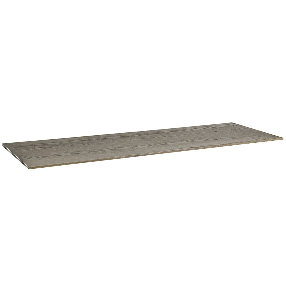 Cal-Mil Ashwood 72" x 22 1/2" x 1 1/2" Gray Oak Wood Bottom Shelf for Merchandising Table