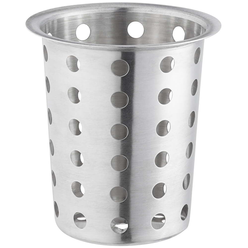 Choice Perforated Stainless Steel Flatware Holder Cylinder