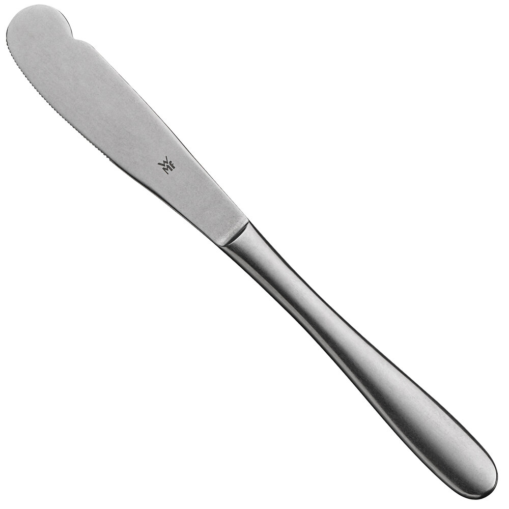 WMF Sara Stonewash from BauscherHepp 7 1/8" 18/10 Stainless Steel Extra Heavy Weight Bread and Butter Knife - 12/Case
