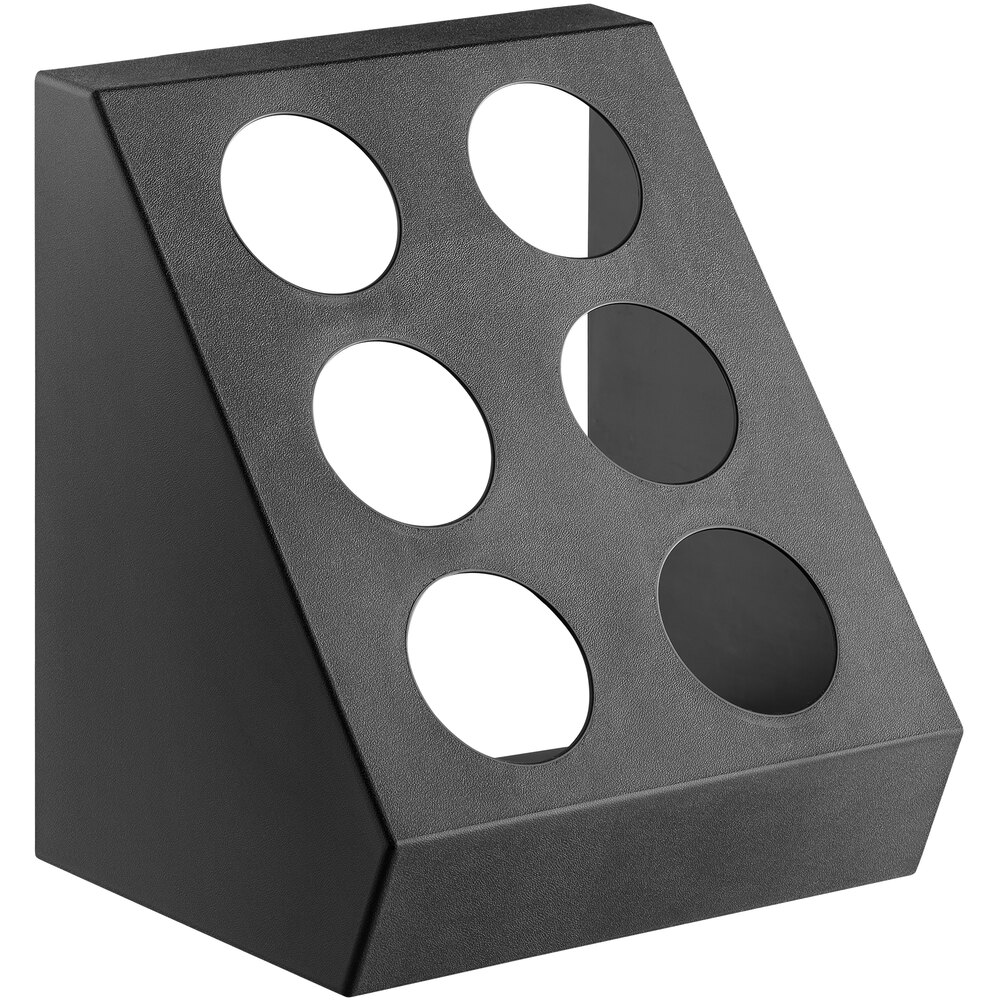 Choice Black Six Hole Plastic Flatware Organizer