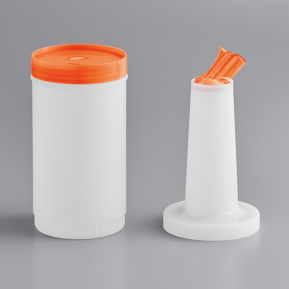 Choice 1 Qt. Pour Bottle with Orange Spout and Cap