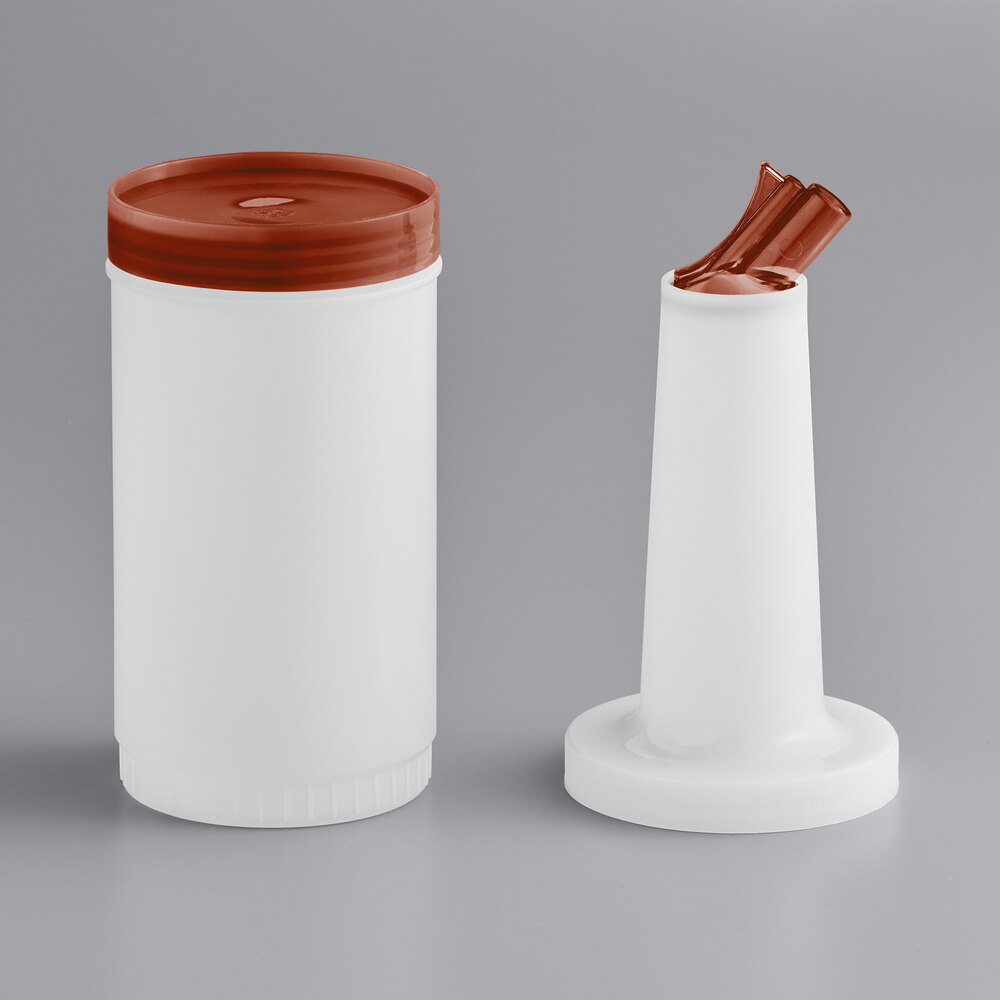 Choice 1 Qt. Pour Bottle with Brown Spout and Cap