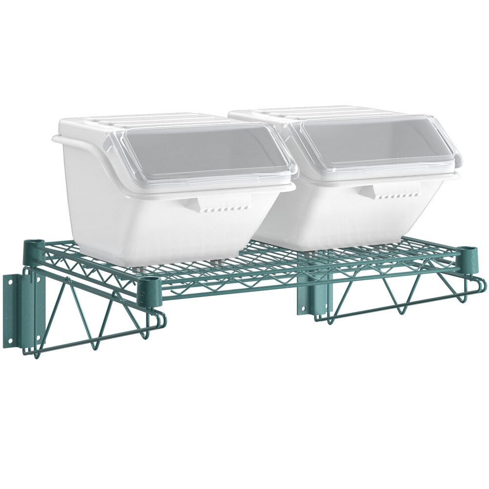 Baker's Lane 18" x 24" Wall-Mounted Ingredient Bin Epoxy Shelving Kit with 2 Clip-In Shelf Bins