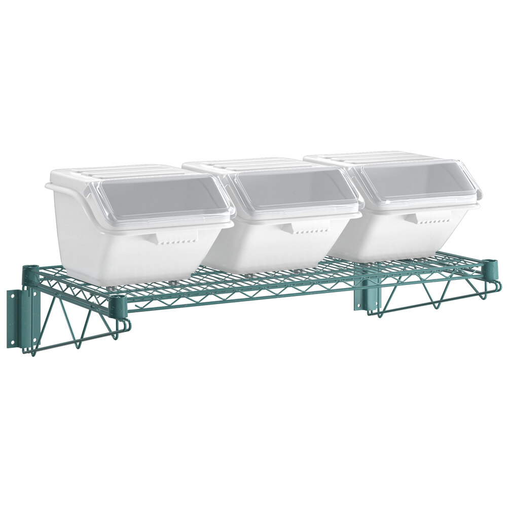 Baker's Lane 18" x 36" Wall-Mounted Ingredient Bin Epoxy Shelving Kit with 3 Clip-In Shelf Bins