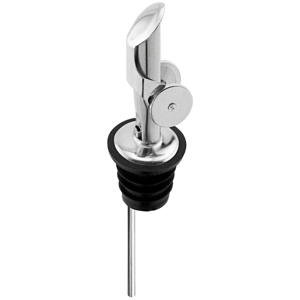 Franmara Stainless Steel Jet Bar Pourer with Weighted Flap Spout Lid and Vent Tube 7988 BU - 12/Pack