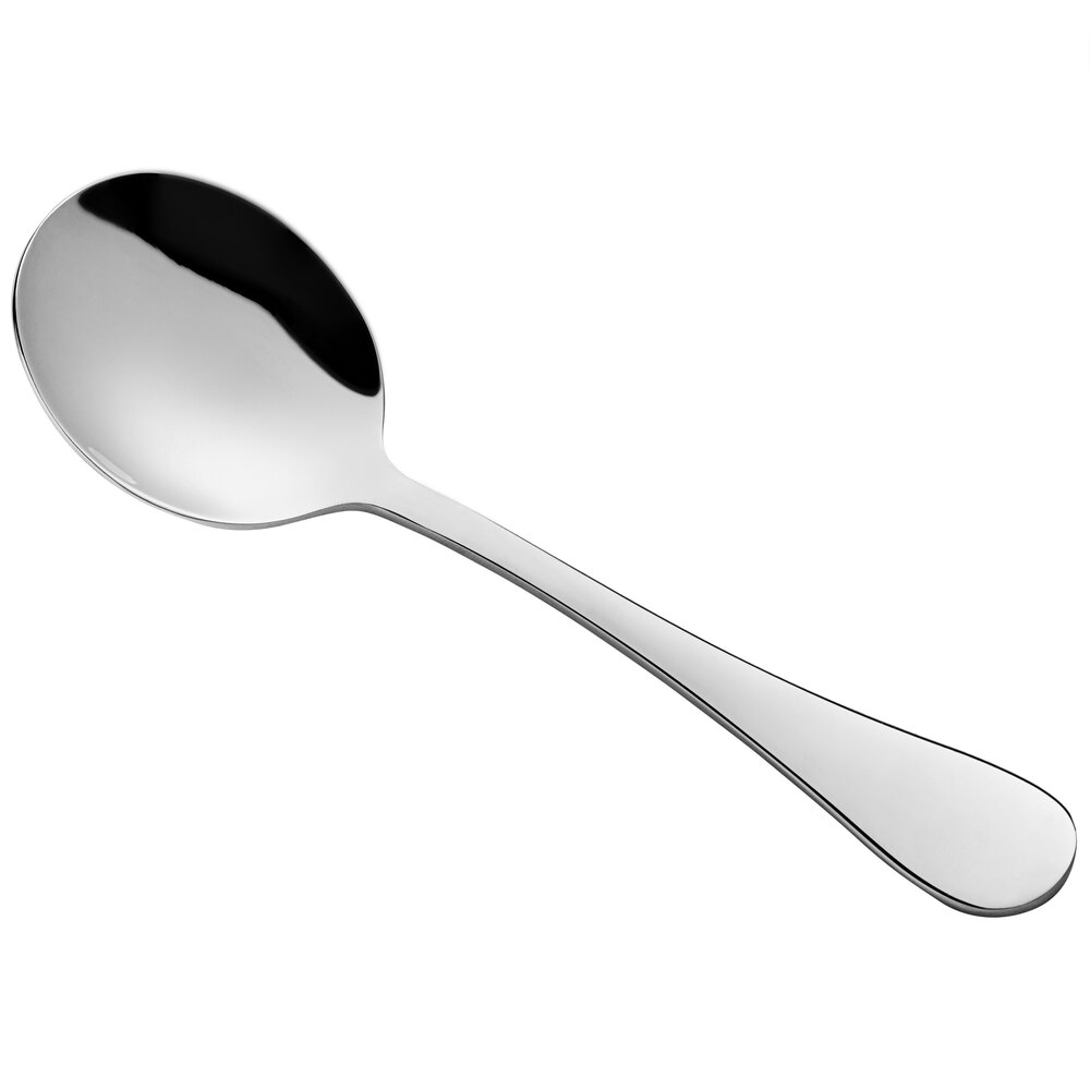 Acopa Vittoria 6 1/16" 18/8 Stainless Steel Extra Heavy Weight Bouillon Spoon - 12/Case