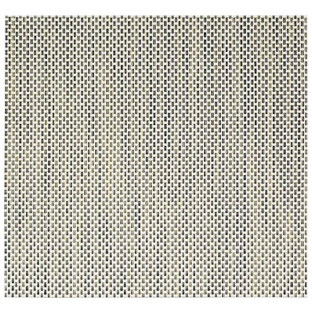 Front of the House Metroweave 14" x 13" Tan Basketweave Woven Vinyl Rectangle Placemat - 12/Pack