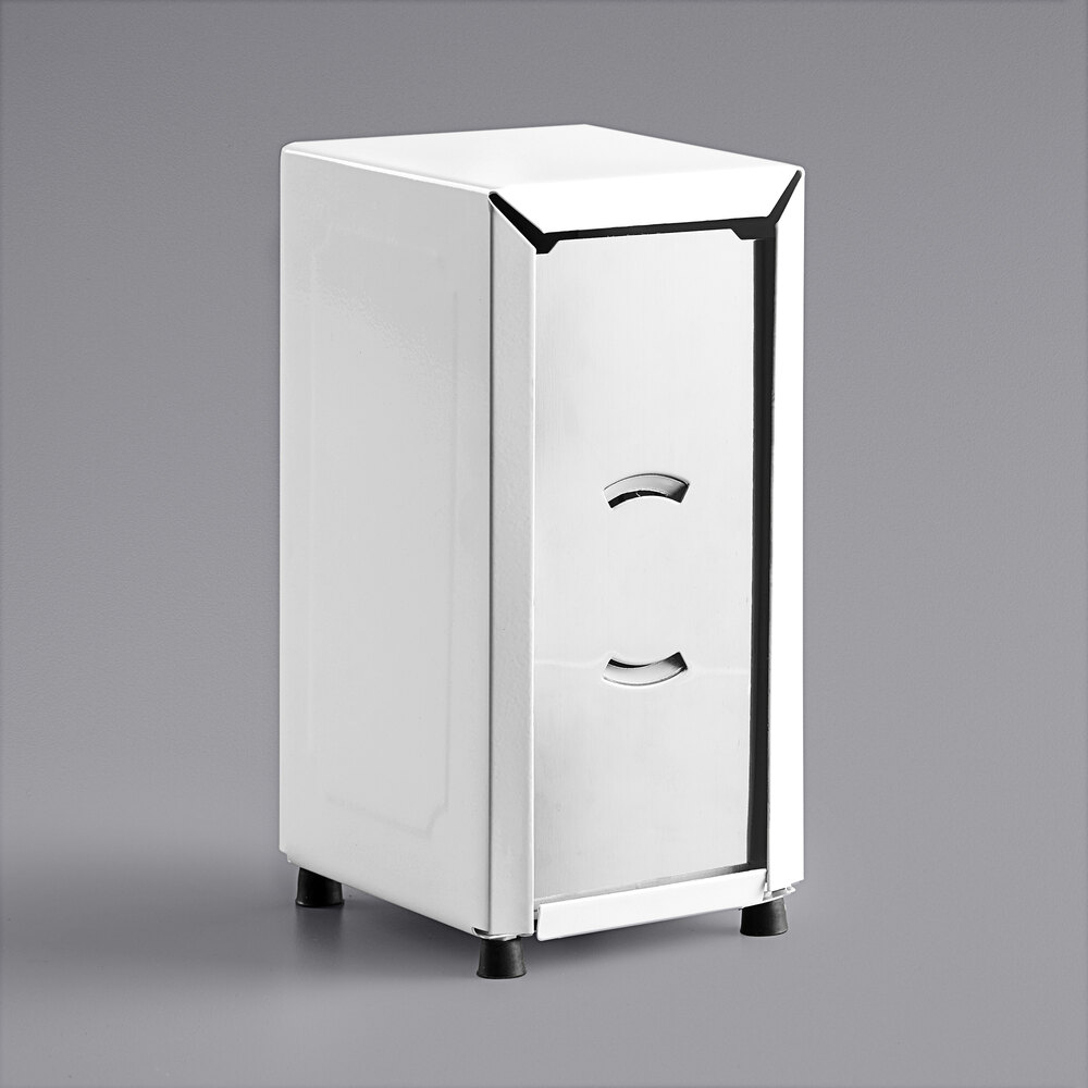 Choice White Tall-Fold Two-Sided Tabletop Napkin Dispenser
