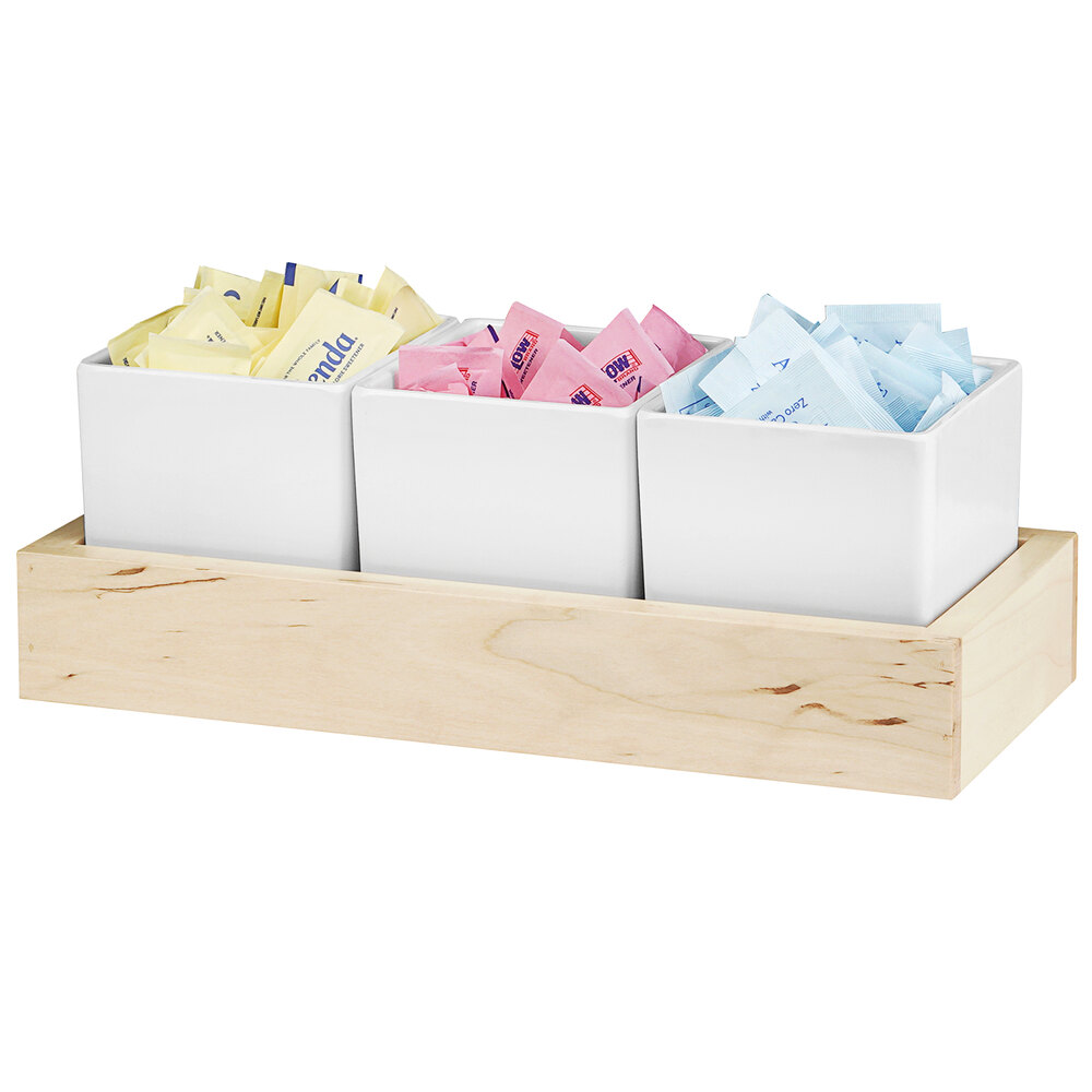 Cal-Mil Blonde Condiment Organizer with 3 Melamine Jars