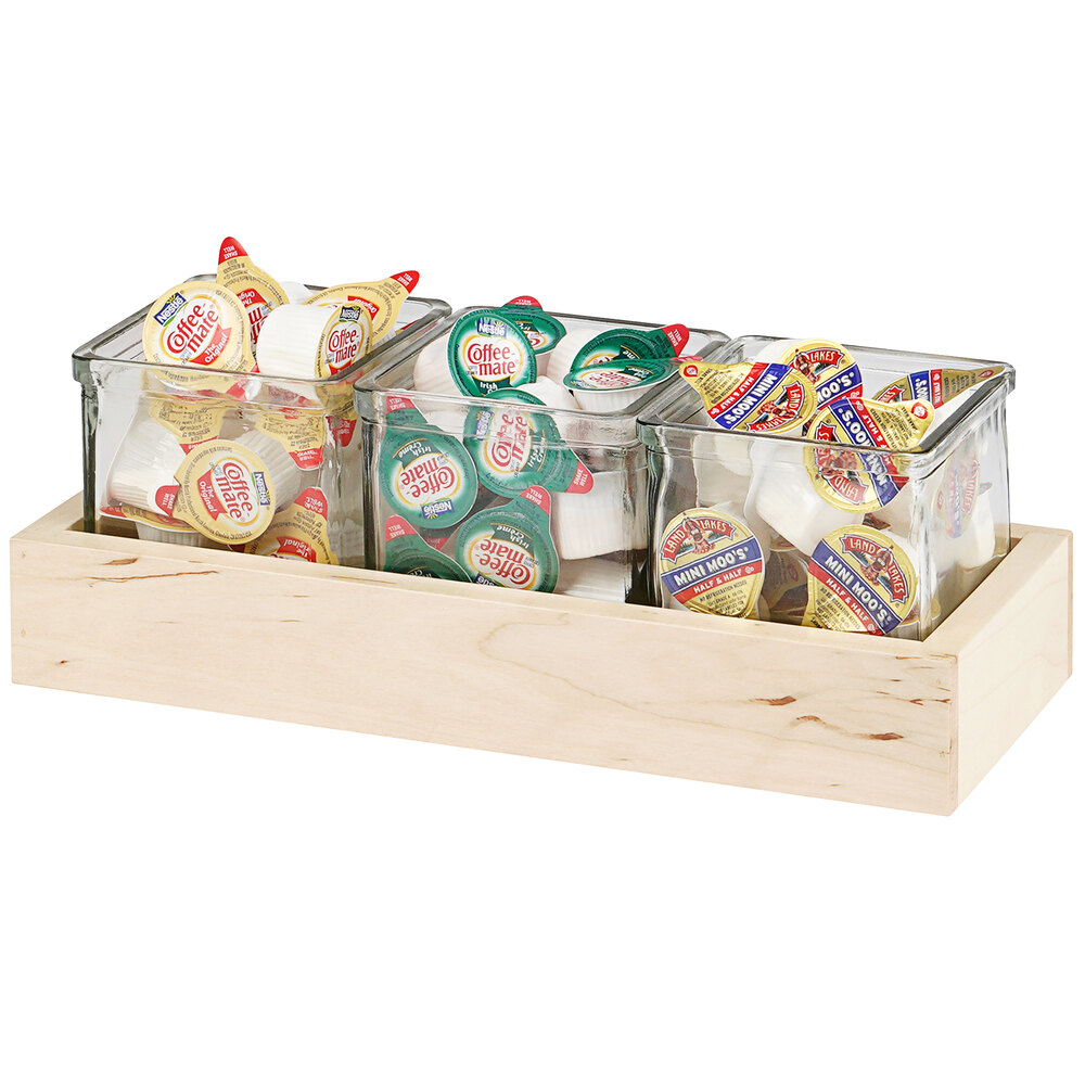 Cal-Mil Blonde Condiment Organizer with 3 Glass Jars