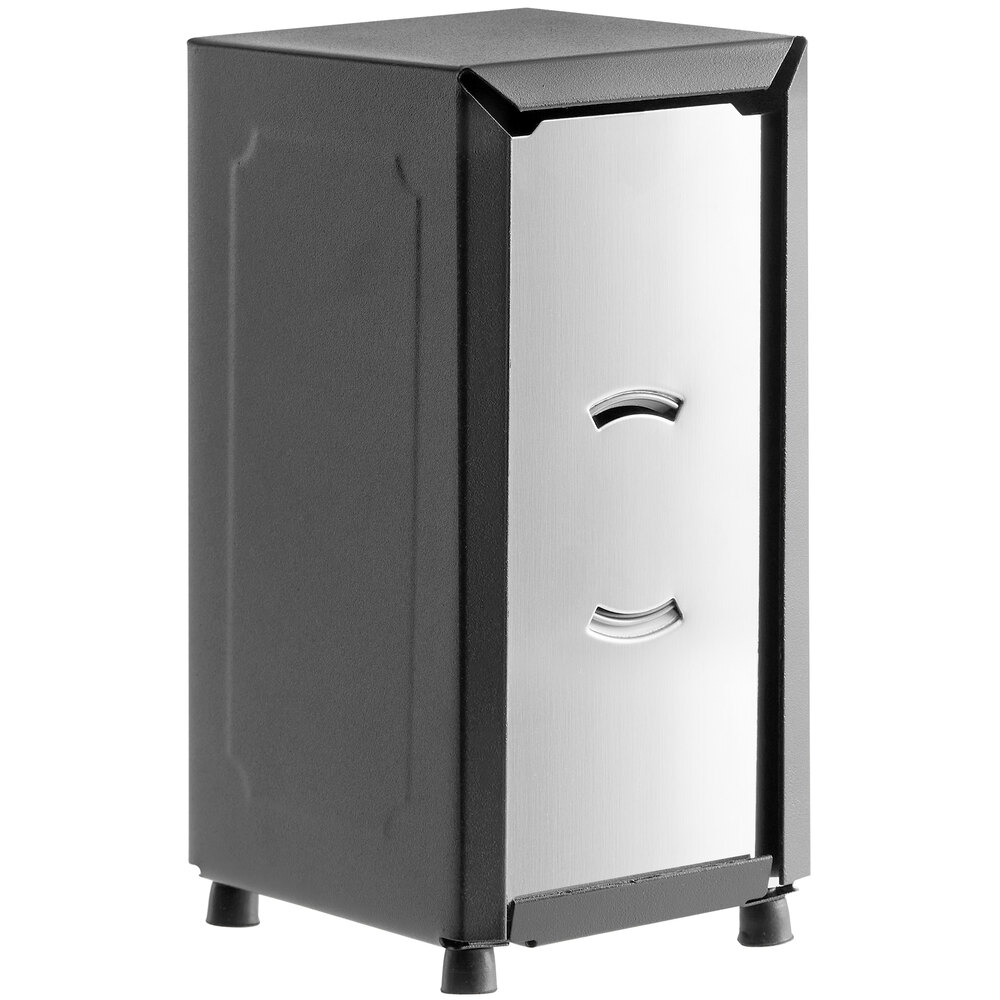 Choice Black Tall-Fold Two-Sided Tabletop Napkin Dispenser