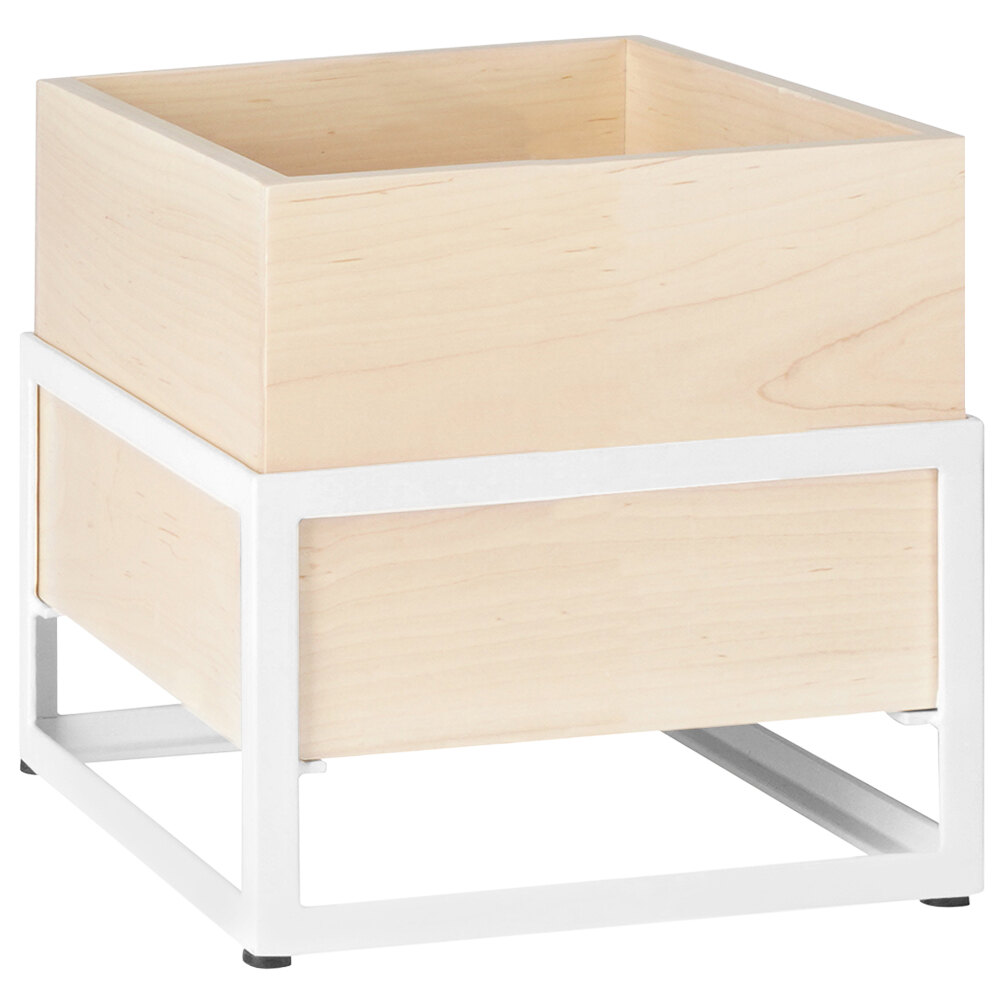 Cal-Mil Blonde 6 3/4" x 6" x 7 3/4" Maple Wood Ice Housing with Riser 22362-6-15