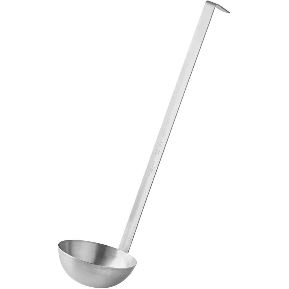 Choice 12 oz. Two-Piece Stainless Steel Ladle