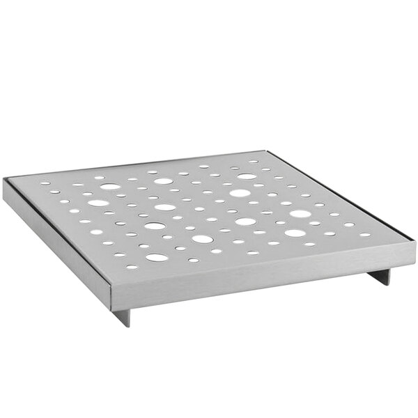 Front of the House 6" Square Silver Stainless Steel Footed Drip Tray BPT036BSS - 6/Case