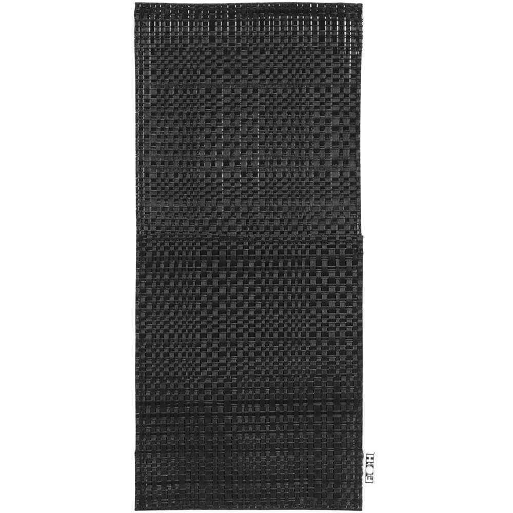Front of the House Metroweave 10" x 4 1/2" Random Weave Black Mesh Woven Vinyl Silverware Pocket - 12/Pack