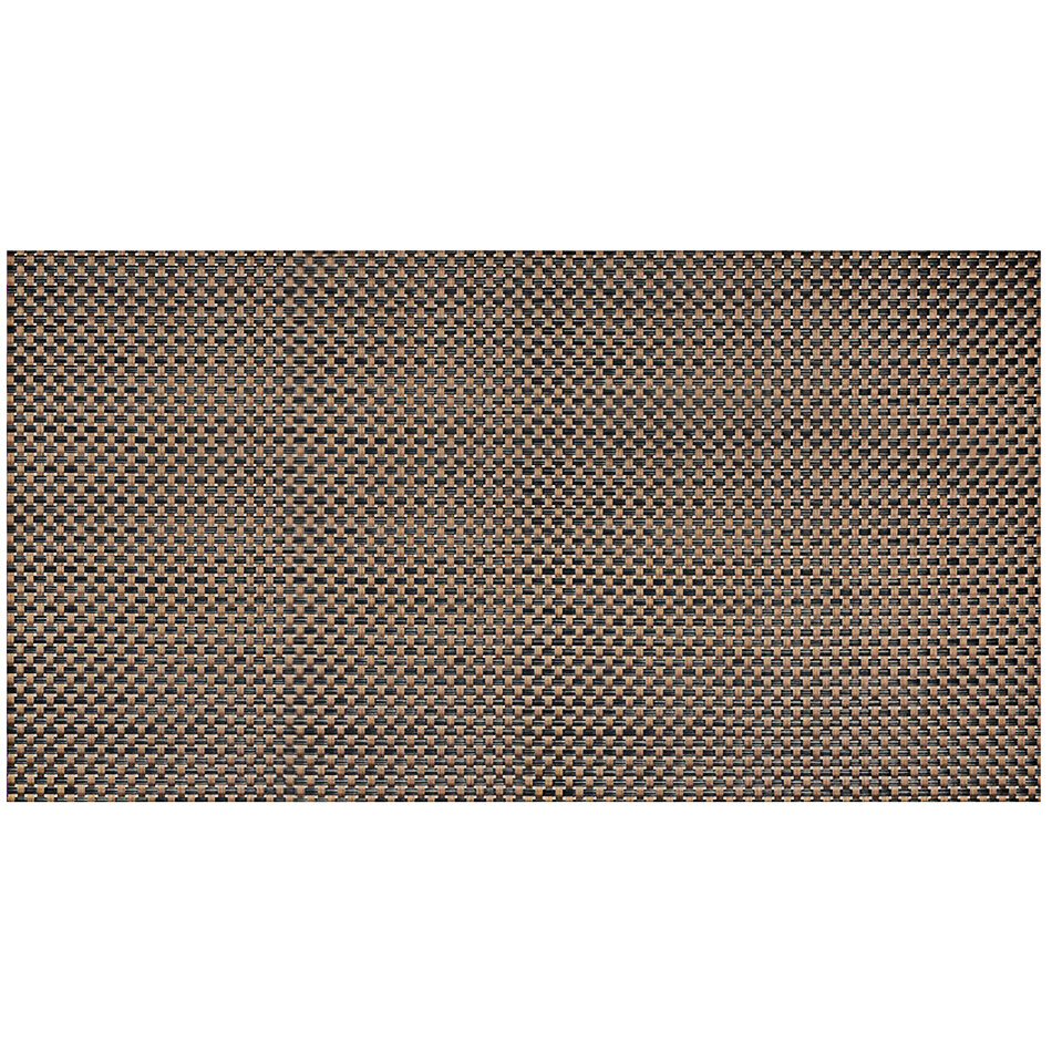 Front of the House Metroweave 29" x 16" Copper Large Basketweave Woven Vinyl Rectangle Bistro Placemat - 12/Pack