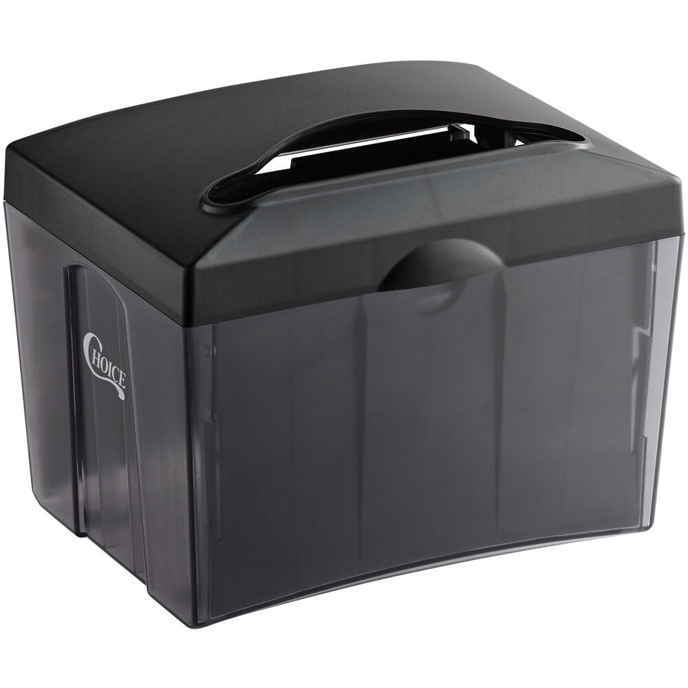 Choice Smoke Black Tabletop Fullfold Napkin Dispenser