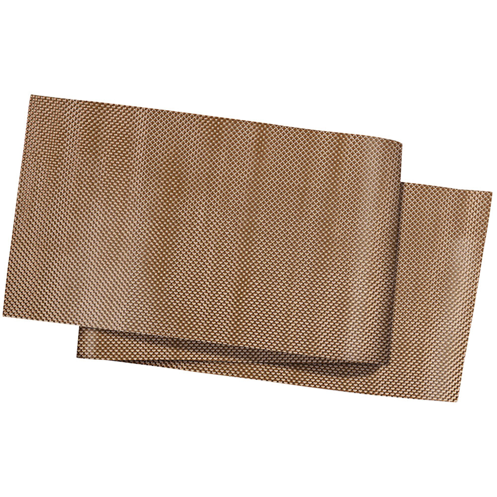 Front of the House Metroweave 72" x 14" Canyon Basketweave Woven Vinyl Reusable Table Runner - 2/Pack